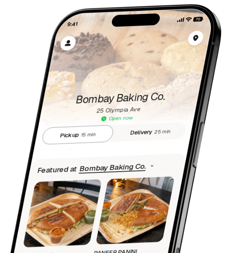 Bombay Baking Co. app preview
