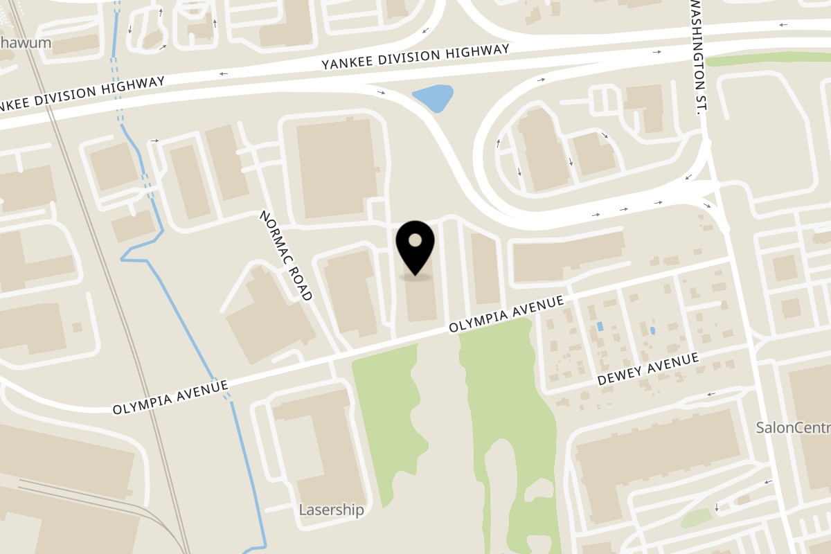 Map showing the location of Bombay Baking Co. Woburn on 25 Olympia Ave in Woburn